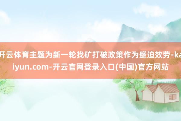 开云体育主题为新一轮找矿打破政策作为蹙迫效劳-kaiyun.