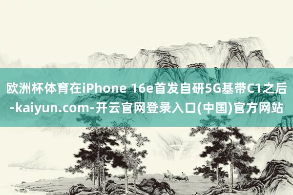 欧洲杯体育在iPhone 16e首发自研5G基带C1之后-kaiyun.com-开云官网登录入口(中国)官方网站