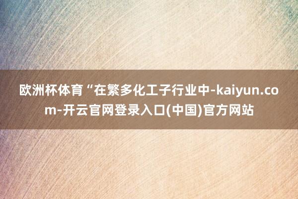 欧洲杯体育　　“在繁多化工子行业中-kaiyun.com-开