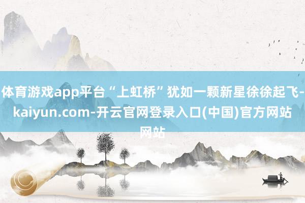 体育游戏app平台“上虹桥”犹如一颗新星徐徐起飞-kaiyun.com-开云官网登录入口(中国)官方网站