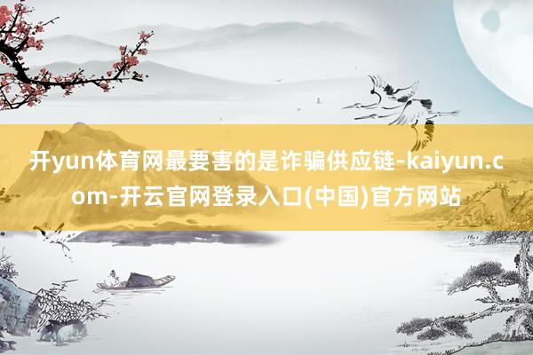 开yun体育网最要害的是诈骗供应链-kaiyun.com-开